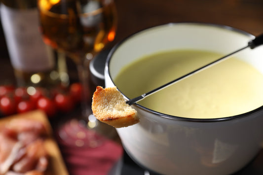 A little kitsch, a little kirsch, a lot tasty: Gouda-Cheddar fondue